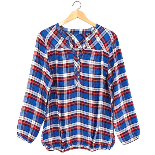 Sheego bluse langarm kariert - bluse,
