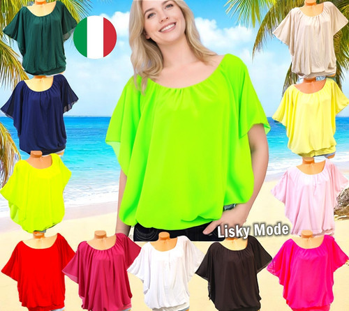Chiffon tunika bluse shirt mit - chiffon,