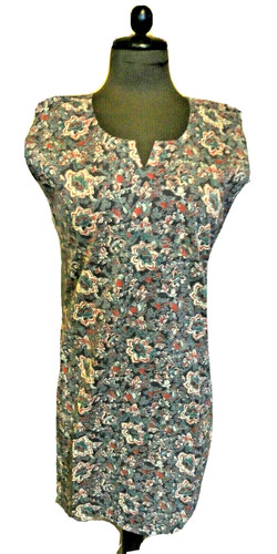Tunika bluse grau blumendruck - tunika,